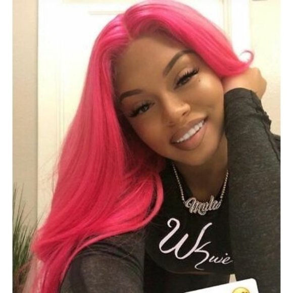Straight Pink T Part Lace Front Wigs - Picture 1 of 5